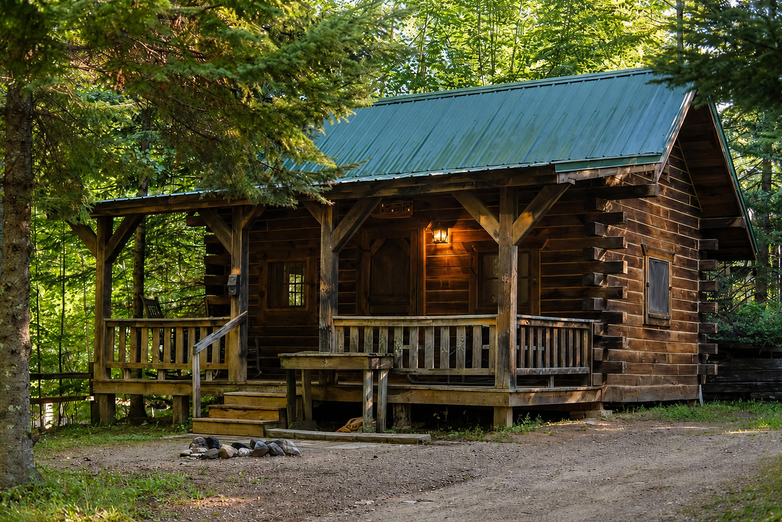 Exterior of a cabin at Heaven’s Up North Campground