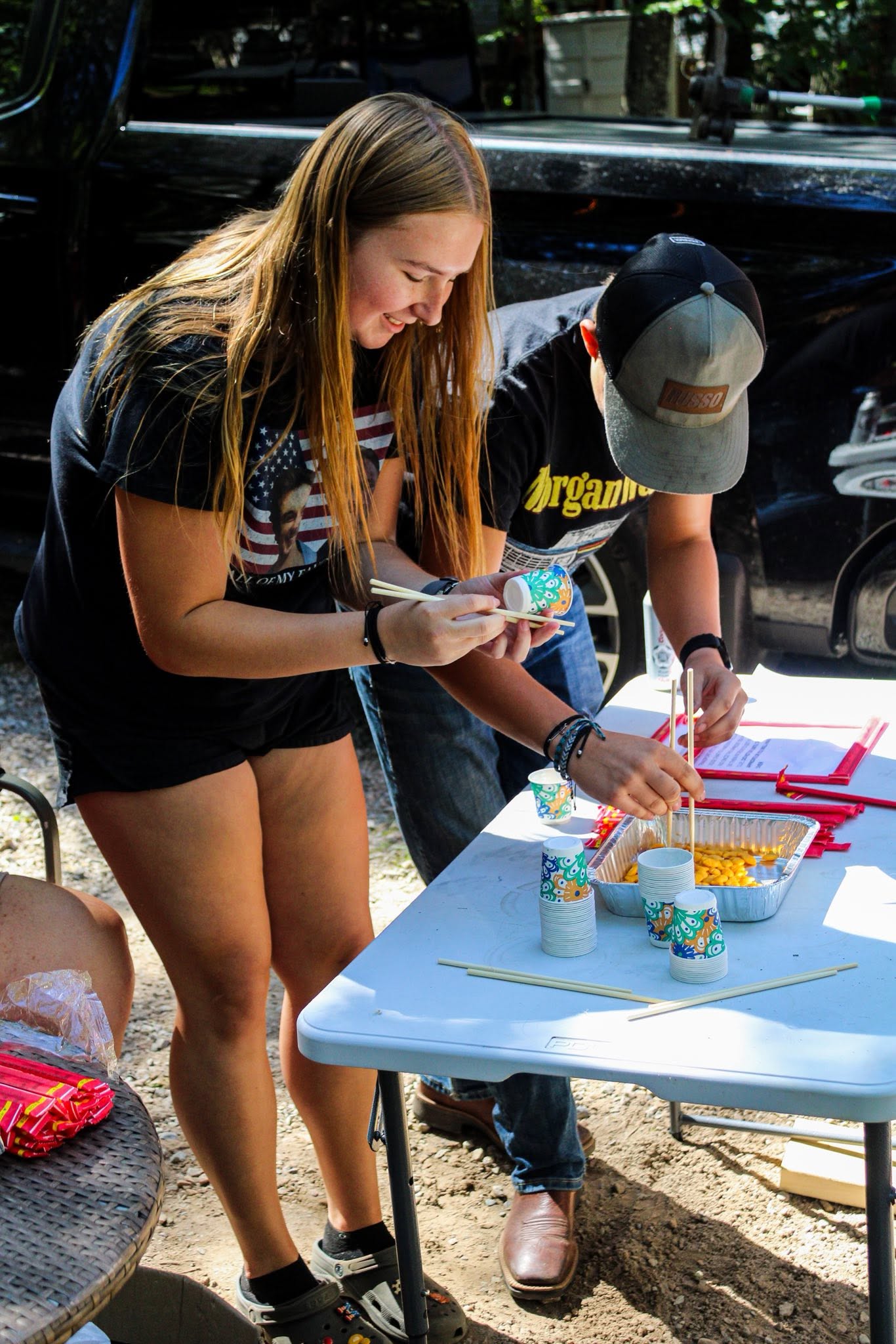 Kids taking part in a campground activity
